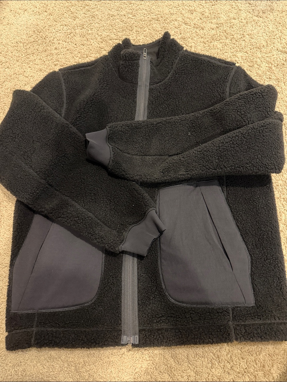 lululemon black fleece jacket large